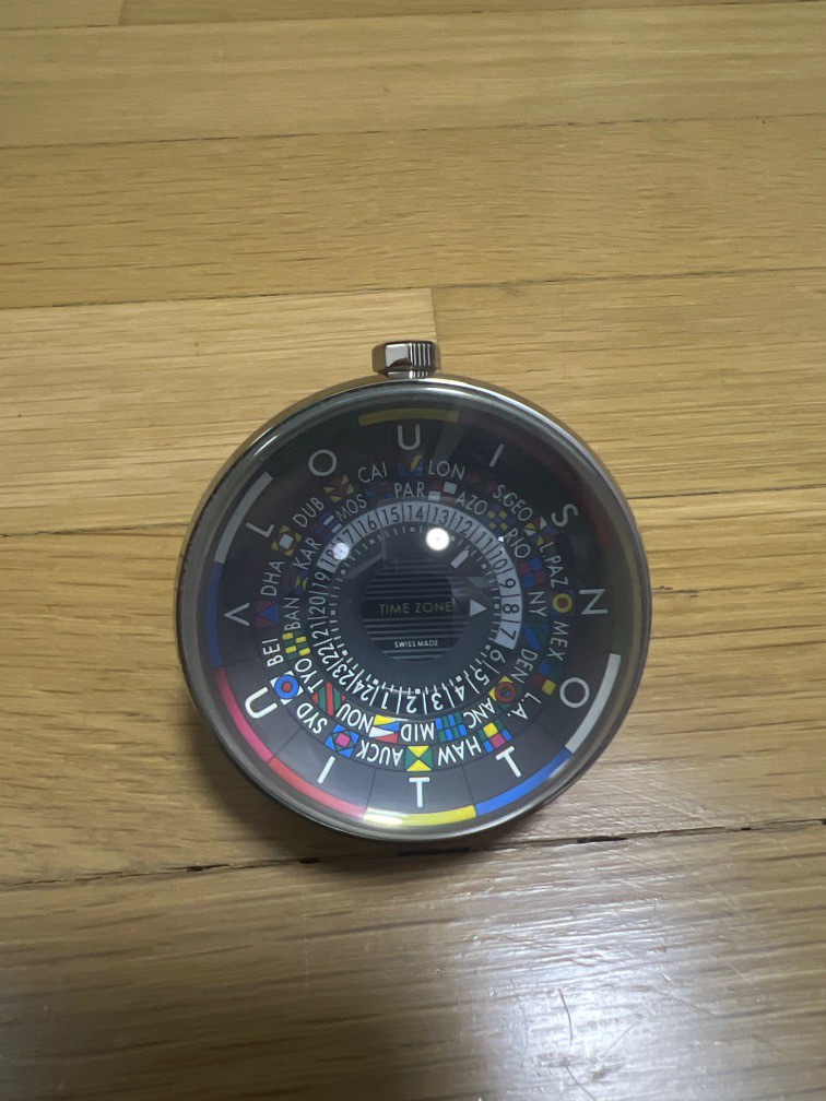 Louis Vuitton LV clock world time Desk Tambour Clock, Furniture & Home