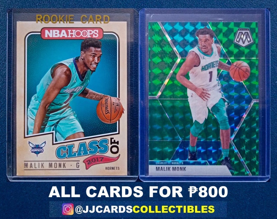 Malik Monk Hoops & Green Mosaic NBA Cards in Toploader Php 800 for LOT ...