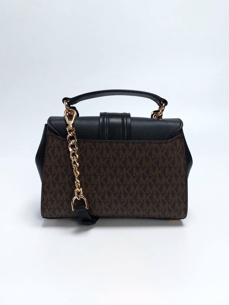 Bleecker medium logo and leather satchel clearance