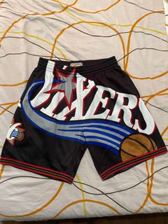 Men's Philadelphia 76ers Mitchell & Ness Black Hardwood Classics Big & Tall  Big Face Fashion Jersey