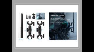 Motorcycle Panoramic Selfie Stick Bike Monopod Crash Bar Mount Bracket for GoPro Max Hero 11 Insta360 One R X2 X3 DJI