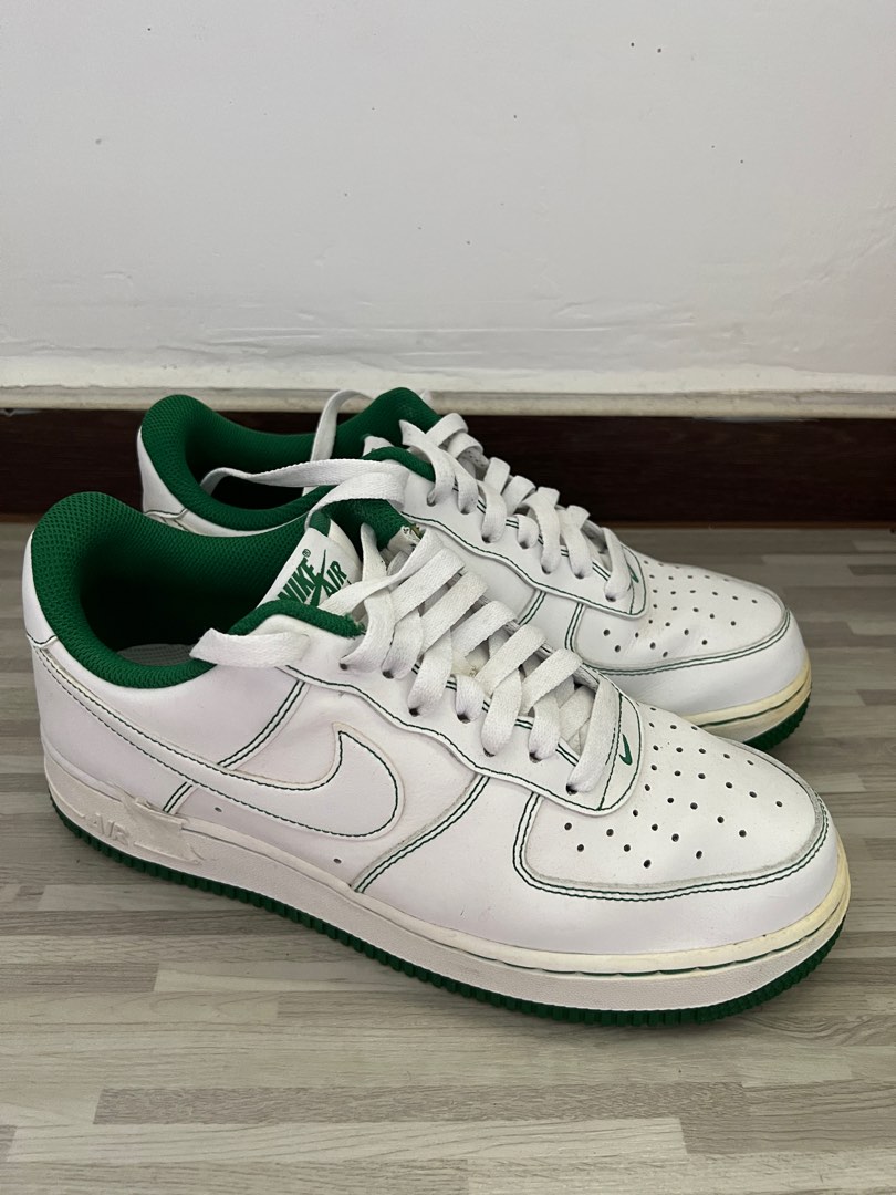 Nike Air Force 1 Green Contrast Stitch Men s Fashion Footwear
