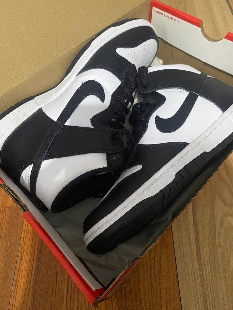 Nike Dunk Hi Retro Black White Panda Original 100 FOOTLOCKER, Fesyen