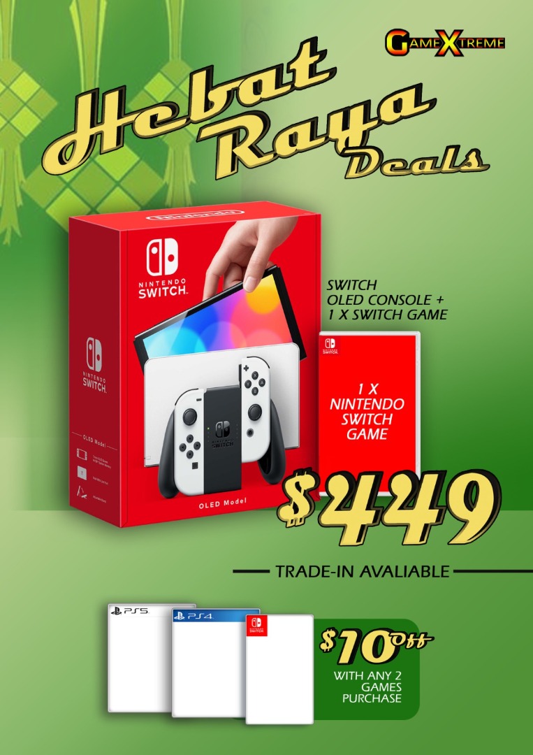 Nintendo Switch OLED Hari Raya Promotion!, Video Gaming, Video Game ...