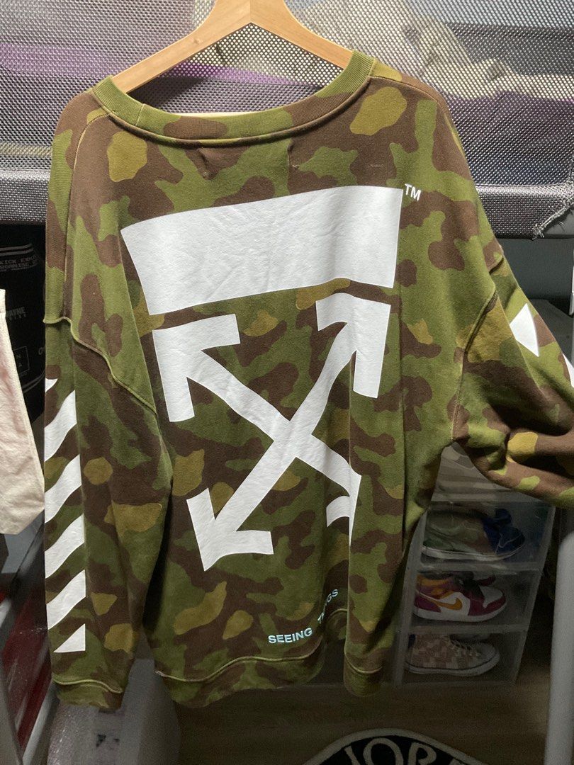 Off white deals camouflage sweater