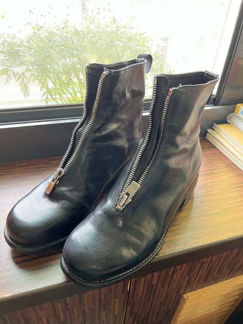 GUIDI PL1 經典暗黑前拉鍊馬皮黑色皮靴短靴 rick owens bbs ccp julius 7 roen the viridi anna  backlash yohji isaac sellam devoa