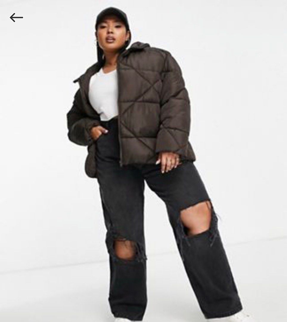 Plus Size Puffer Jacket Chocolate