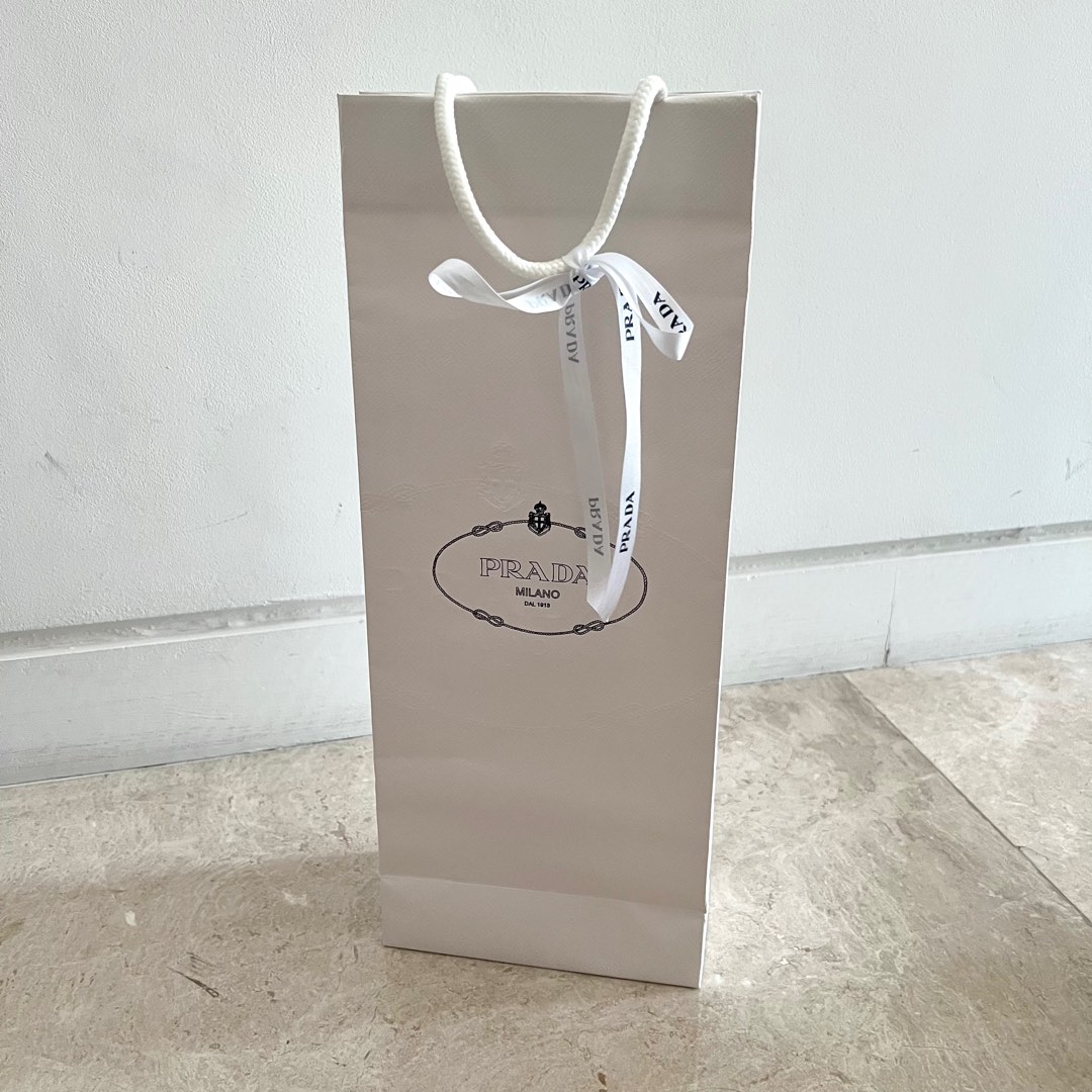 Prada Long Paper Bag & Ribbon, Luxury, Bags & Wallets on Carousell