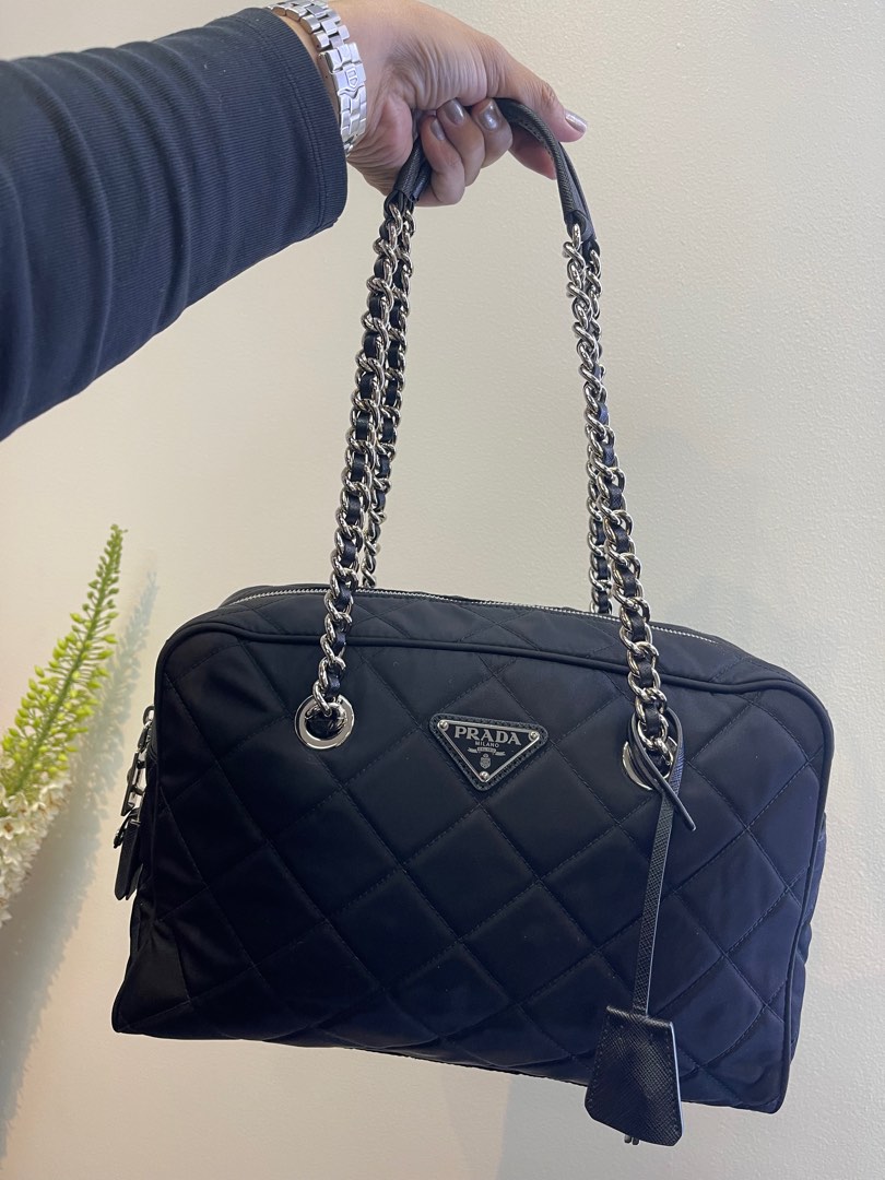 PRADA Quilted Tessuto Nylon Black Shoulder Bag Luxury Bags