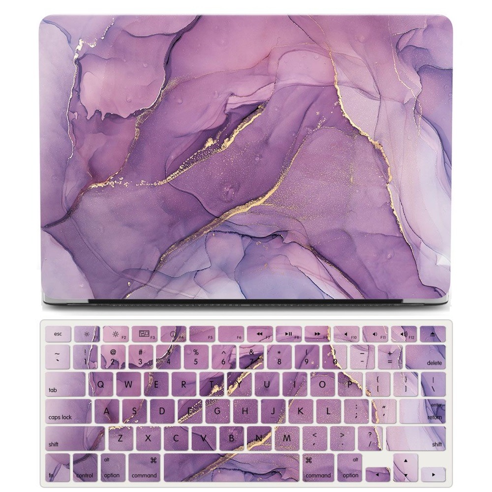 Purple Classic Marble Prints For Macbook New Pro Air 13 14 16 with M1 ...