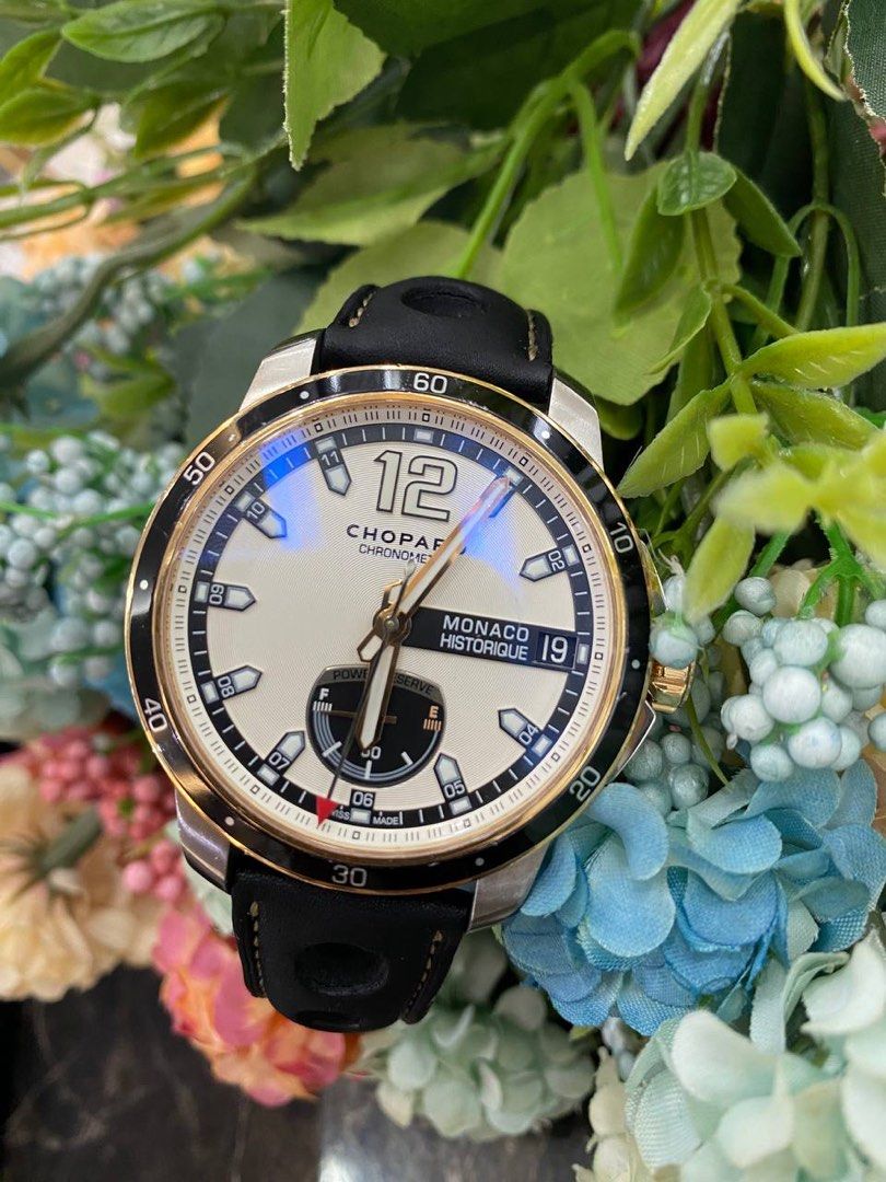 RAYA SALE CHOPARD GRAND PRIX DE MONACO HISTORIQUE 750 ROSE GOLD TITANIUM REF 168569 9001 44.5MM AUTOMATIC MEN S WATCH