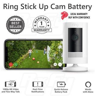 Ring Stick Up Cam Battery (3rd Gen) HD security camera cctv iptv baby viewer Alexa custom privacy controls