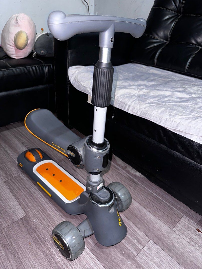 Scooter (Foldable Seat) for Kids (Category: Infant Playtime) located in Pasig City. Submitted by jewelhappy23 (Listing ID 1226668080, Image 3). Description: LAST PRICE! LAST PRICE! LAST PRICE! Scooter for kids. Seat is foldable. Bought in December 2022 at orange app for my baby boy’s 2nd birthday but he prefers his ate’s scooter more than this. Nakatambak lang kaya need to let go to give way for new toys. LAST PRICE POSTED ❗️❗️NO ORANGE APP CHECK