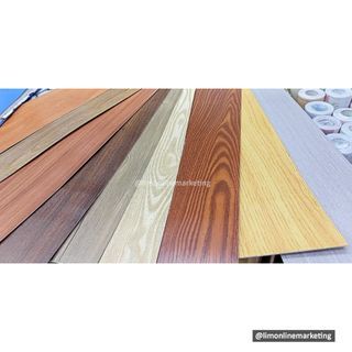 Self Adhesive Wood Grain Vinyl Tiles Flooring 91.44 x 15.24cm thin