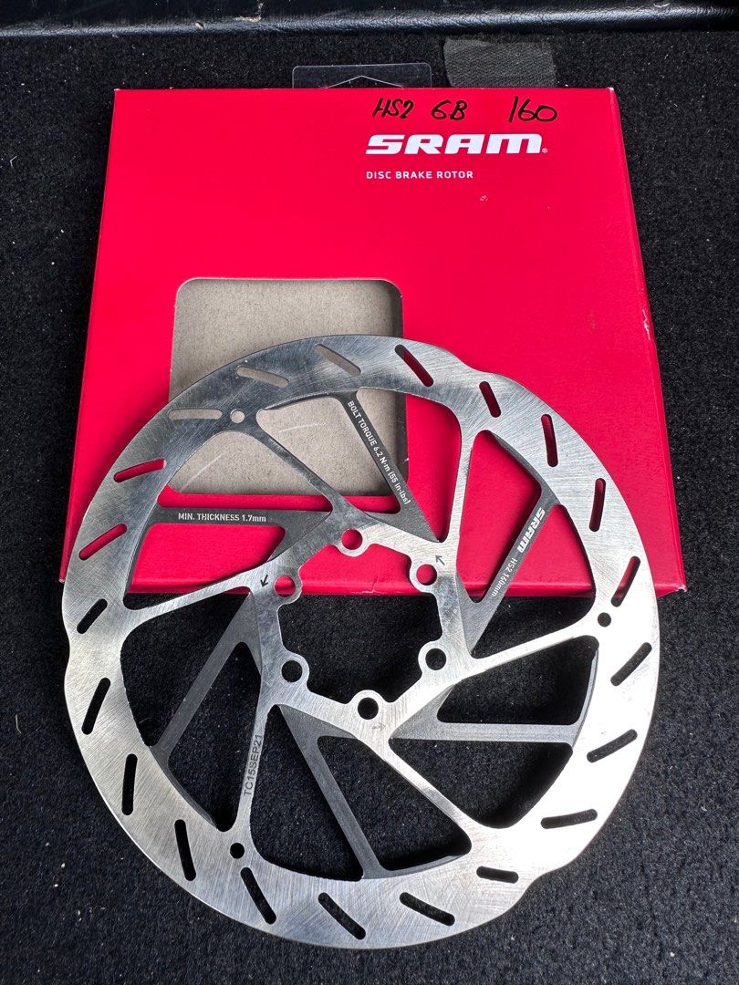 selling-2-x-6-bolt-sram-hs2-rotors-160mm-sports-equipment-bicycles