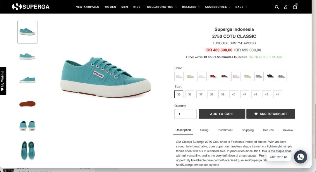 Ukuran sepatu superga hot sale