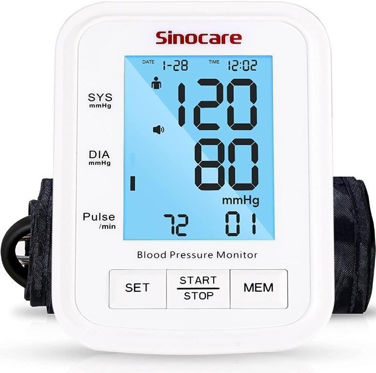 SJ275 Sinocare Blood Pressure Monitor, OneButton Operation Upper Arm