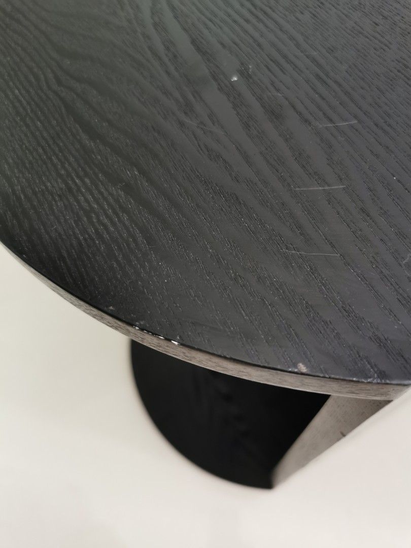 Solid black oak wood side table, Furniture & Home Living, Furniture