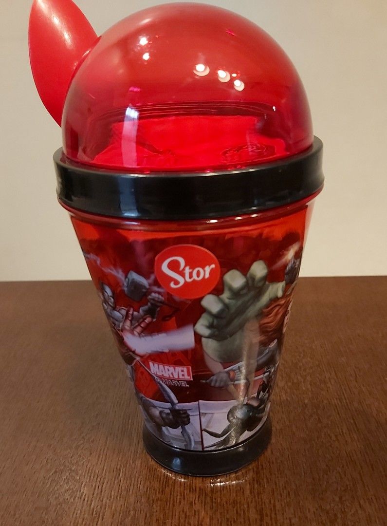 Stor Snack to go with spoon marvel design (Category: Weaning & Toddler Feeding) located in Del Monte. Submitted by littlefonsy (Listing ID 1227327884, Image 2). Description: Storline snack cup. This comes with a cup to drink and a container for snacks with a little spoon. Marvel design. From Spain. This is brand new.