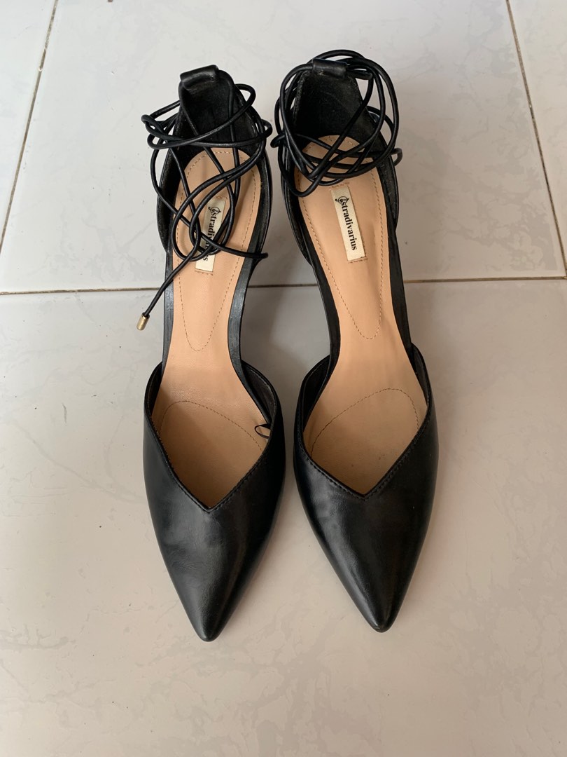 strappy black stilettos