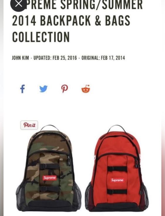 🎒SUPREME SPRING SUMMER 2014 BACKPACK BAG SS14 COLLECTION 36th
