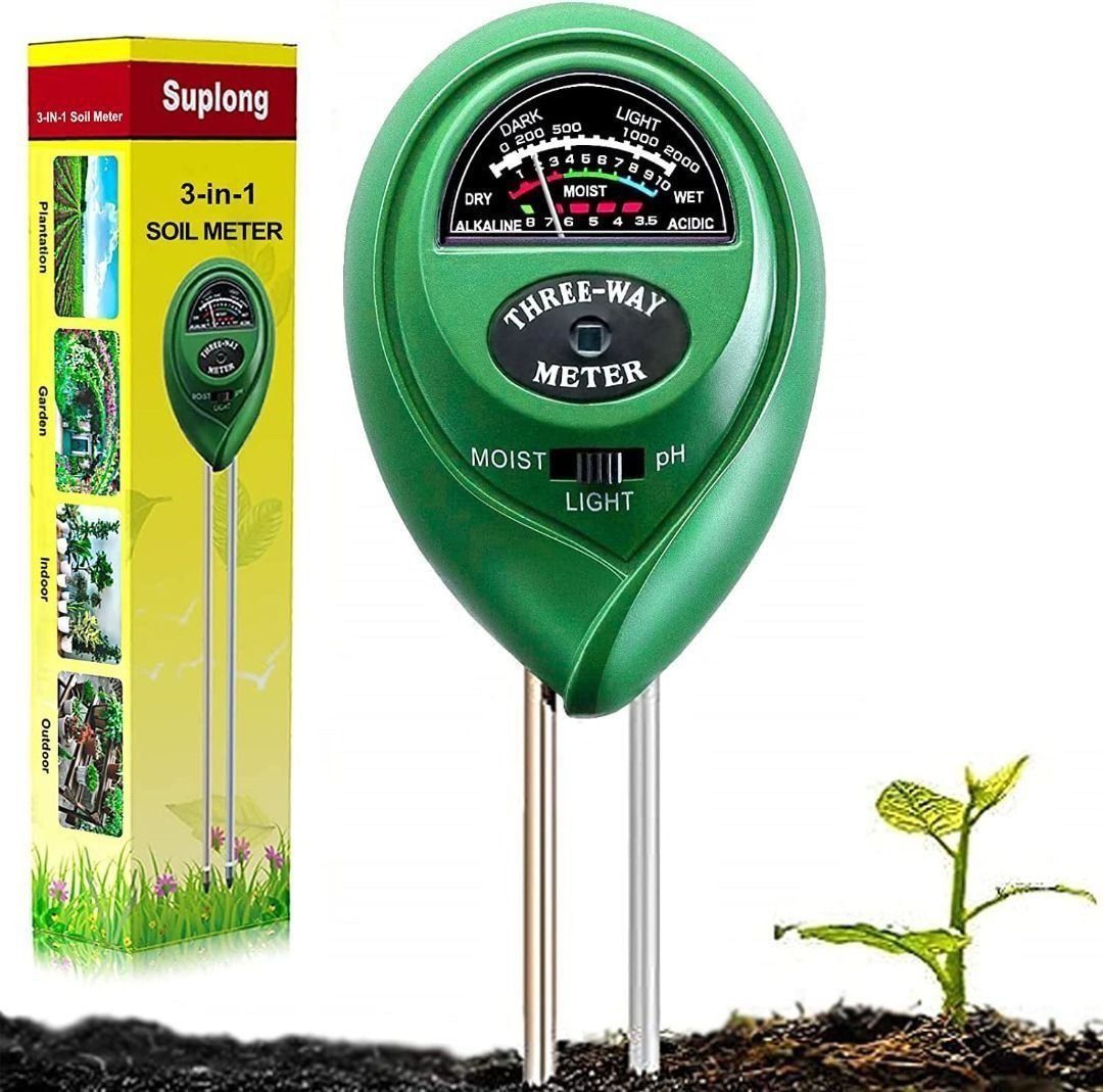 HealthyWiser Soil PH Meter, 3-in-1 Soil Test Kit For Moisture Plant Care Soil Tester