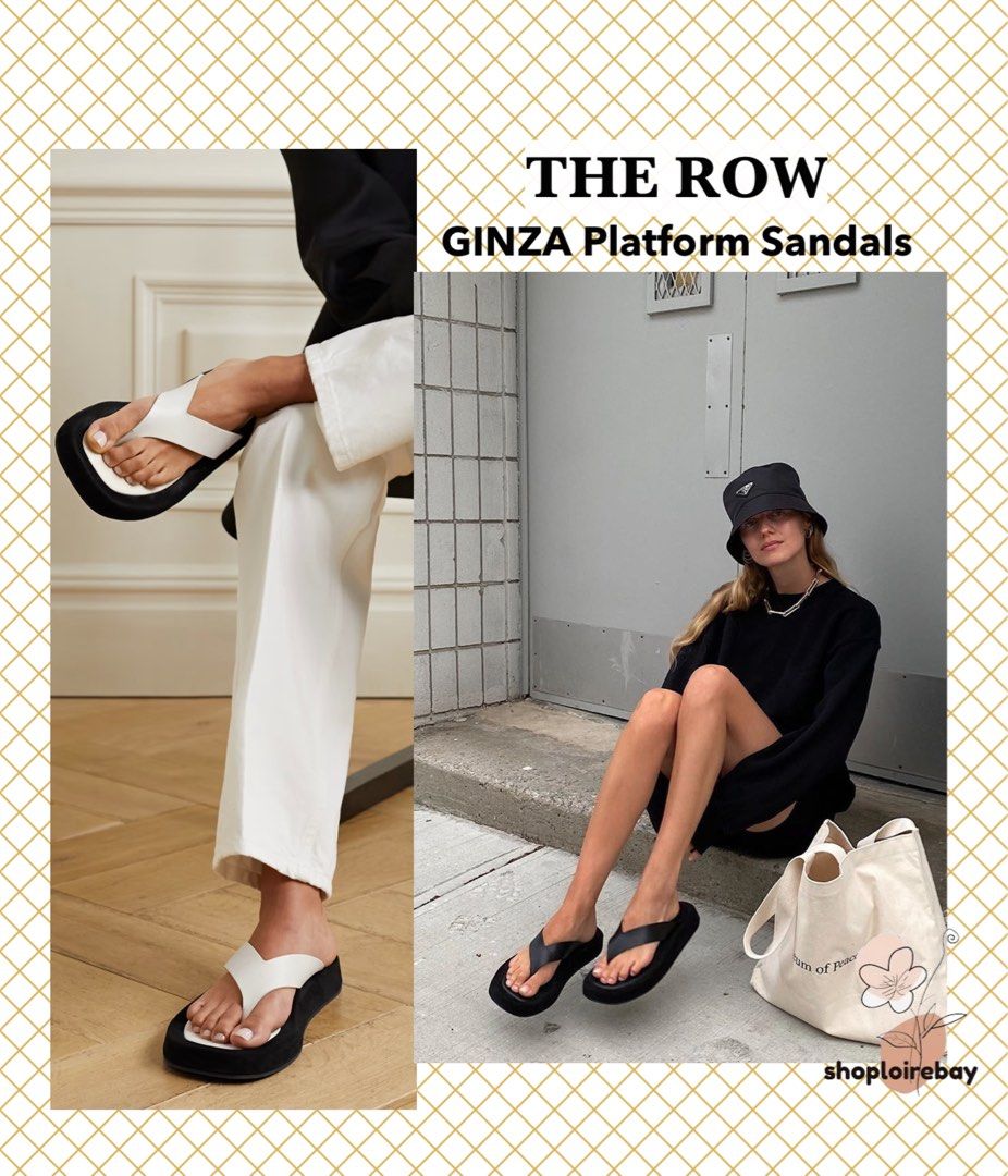 THE ROW GINZA platform sandals black white Women s Fashion