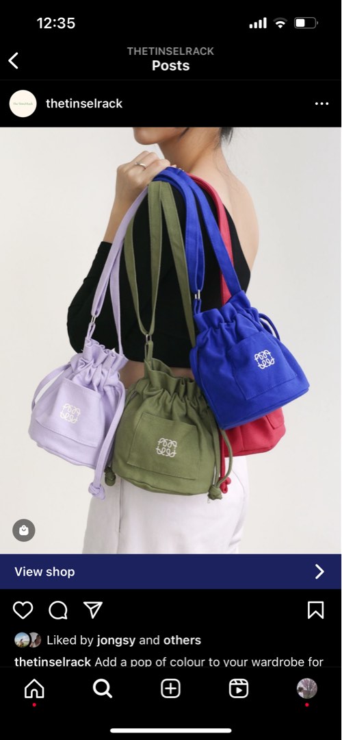 The Tinsel Rack TTR Froot Loot Blue Honeysuckle, Women's Fashion, Bags