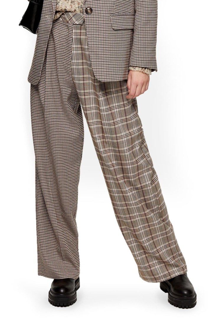 Topshop gingham trousers best sale