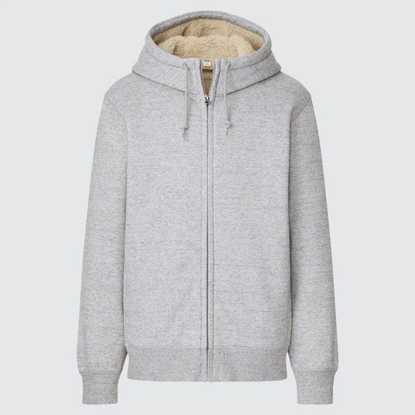 Pile lined sweat hotsell full zip hoodie