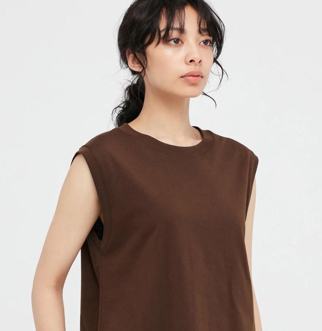 ANN1999: Uniqlo airism L size camisole/ Uniqlo airism soft brown cami tops,  Women's Fashion, Tops, Sleeveless on Carousell
