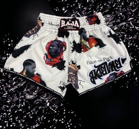 White fancy Shorts Red Black Shorts Muay Thai Shorts kickboxing Shorts Premium Material Size S M L XL XXL Brand New Free Delivery