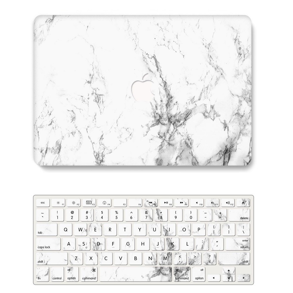 White MARBLE MATTE CASE MacBook Pro Air Retina Casing Cover for New Air