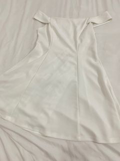 White Off-Shoulder Knee Length Dress