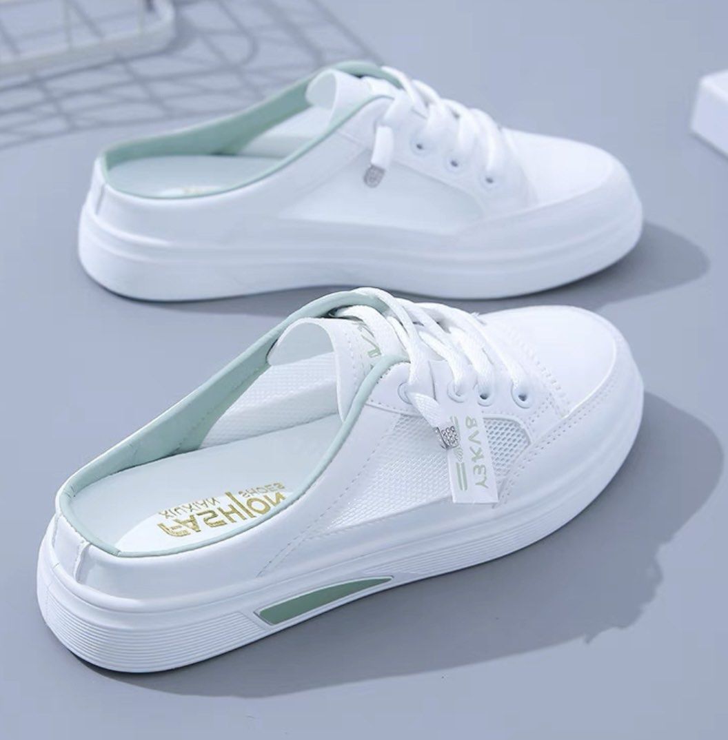 White sneaker mules outlet