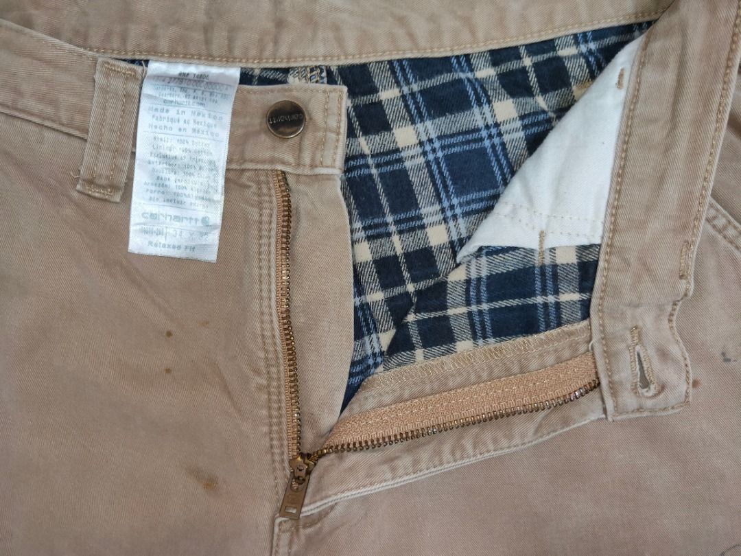 Carhartt flannel cheap lined work pants