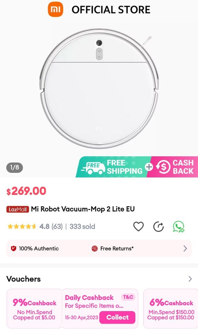 Xioami Robot Mop 2 Lite, TV & Home Appliances, Vacuum Cleaner ...