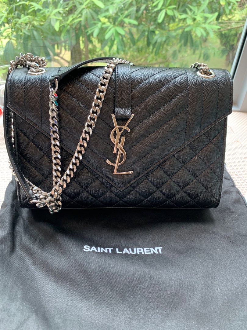 Ysl envelope bag silver cheap