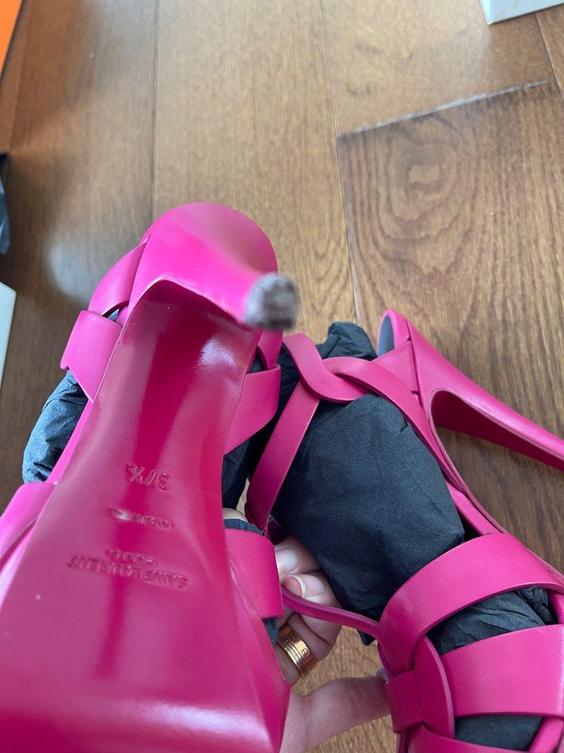 YSL Shocking Pink Heels Luxury Sneakers Footwear on Carousell