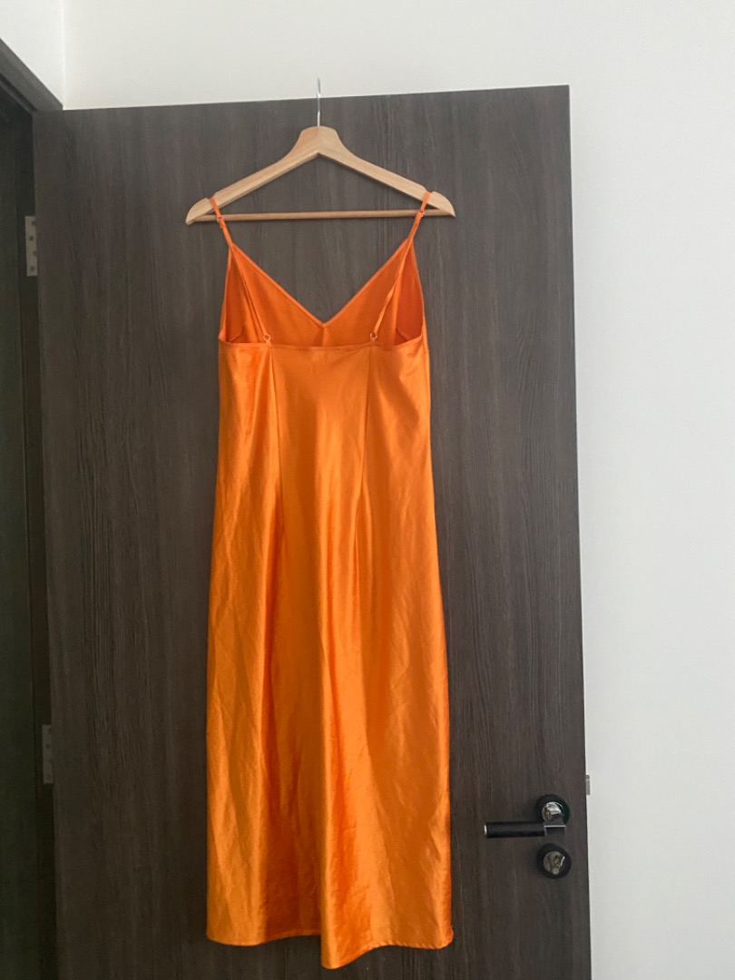 Zara orange dress, Women's Fashion, Dresses & Sets, Dresses on Carousell