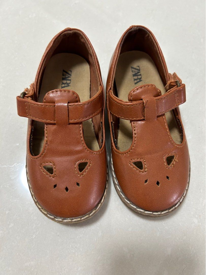 Zara Toddler Girl Leather Mary Jane Shoes EU21, Babies & Kids, Babies