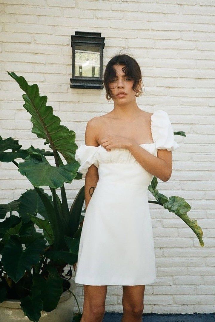 semi formal white dress A Line White Simple Short Evening Dress Homecoming Dress Short Party D   formalgowns
