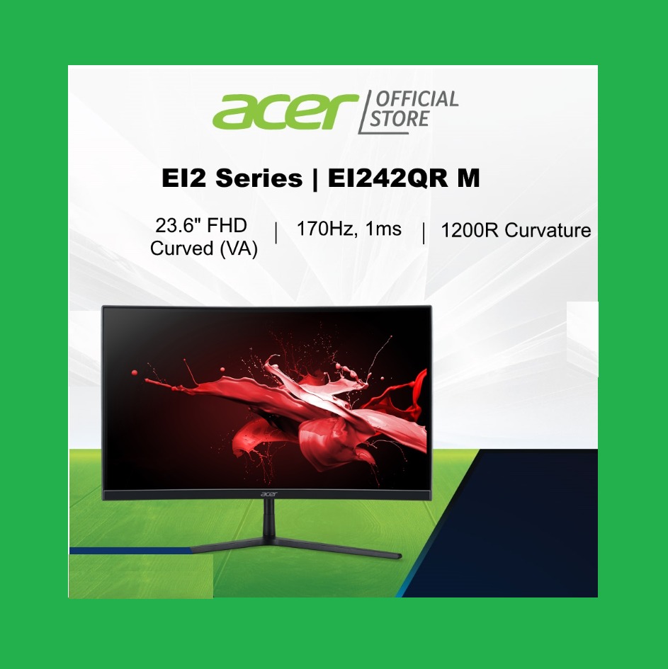 170Hz ACER EI2 Series EI242QR M 23.6 inch FHD Curved Gaming Monitor