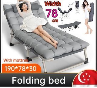 190cm Foldable Bed Folding Single Bed Sofa Bed Foldable Chairs Camping Chairs Camping Bed Folding Chairs Portable Lazy Chair