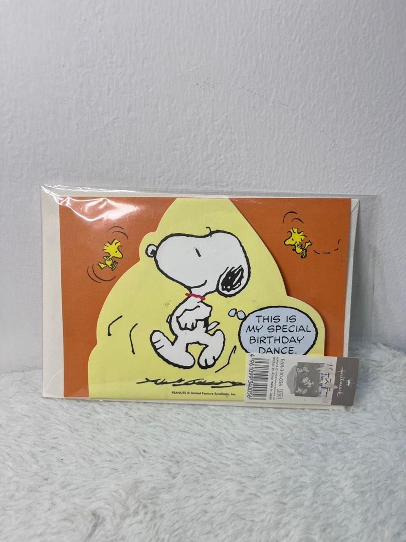 3D Hallmark snoopy happy birthday gift card with envelope cute cartoon