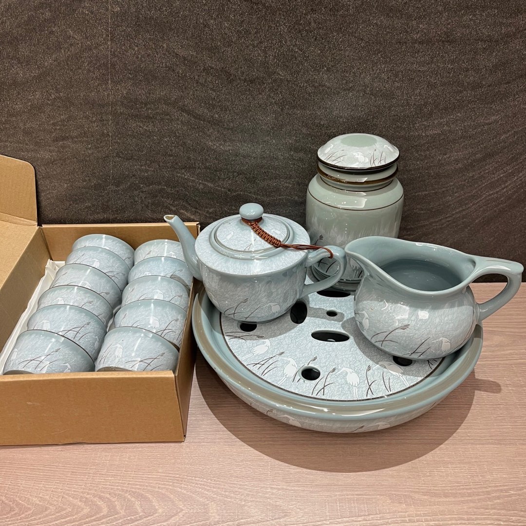 未使用】台湾茶器セット（茶盤、茶壷、茶杯、聞香杯）大禾竹藝工坊宜龍-