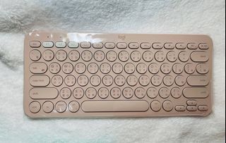 近全新 羅技 logitech 多工無線藍芽鍵盤k380 玫瑰粉
