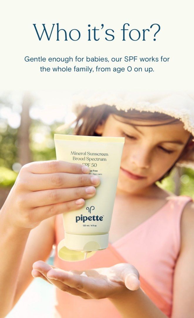 Pipette Broad Spectrum Mineral Sunscreen SPF 50 120 Ml INCI, 45 OFF