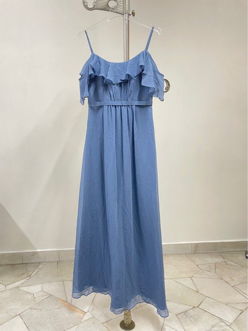 David's bridal dusty blue best sale