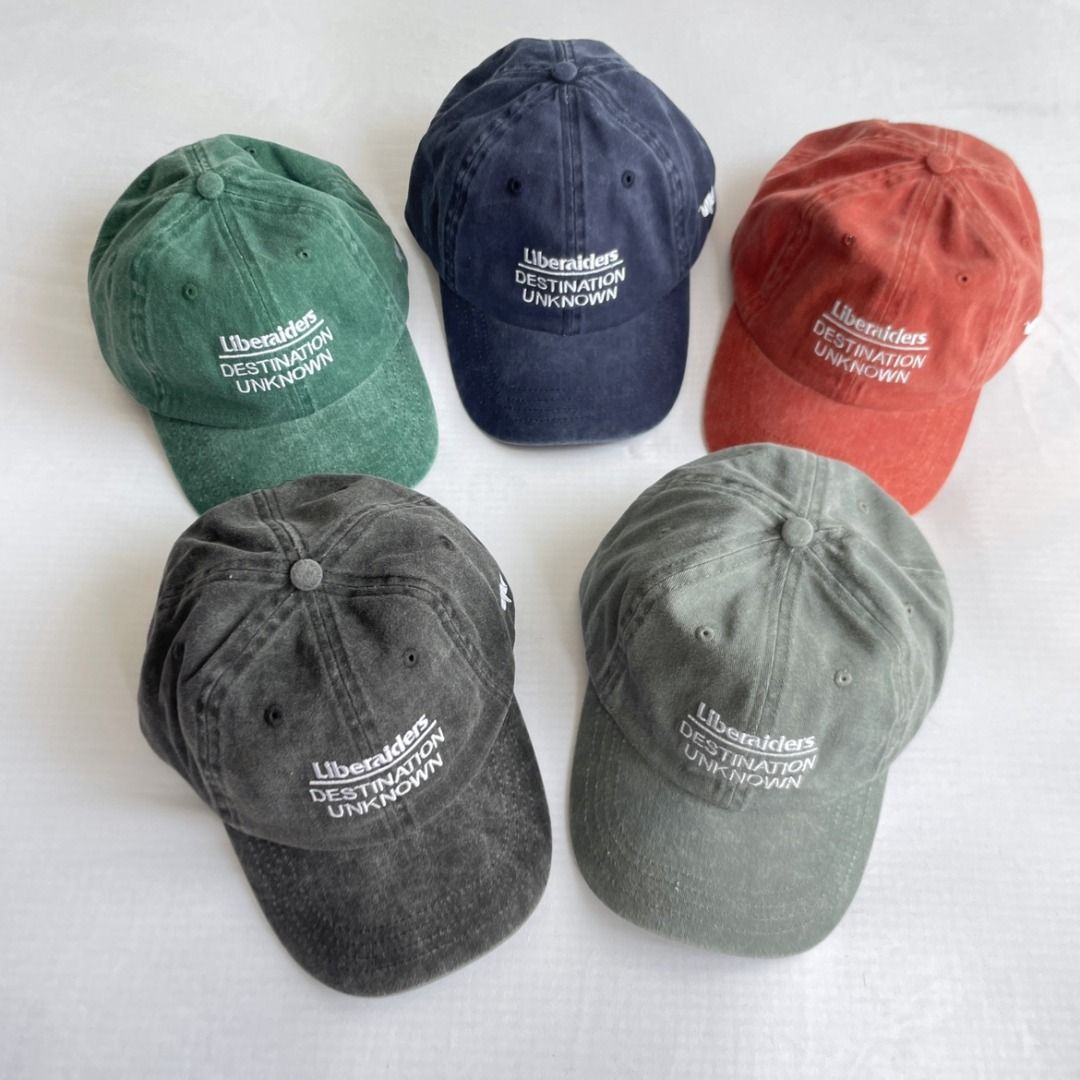 日本Liberaiders 洗水帆布刺繡LOGO Cap 帽, 男裝, 手錶及配件, 棒球帽